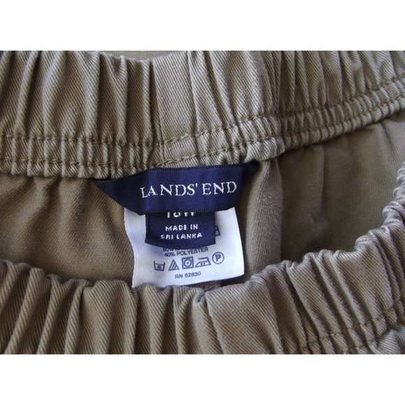 Lands End Pants 18W x 32"Inseam Fit 3 tan dark khaki pull on elastic - Picture 3 of 7